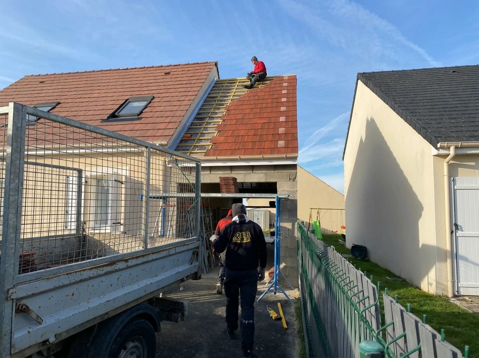 Chantier de construction résidentielle en extérieur
